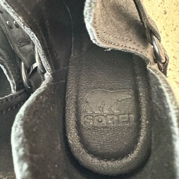 Sorel Lolla ll Women’s Black Leather Ankle Booties Cut Outs Studs Casual Size 6 - Picture 11 of 14